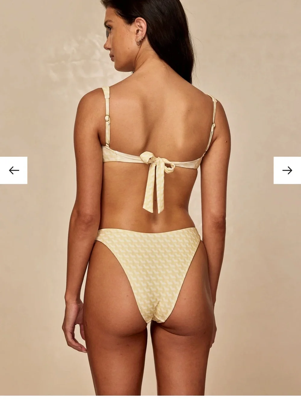 NWT Monday Swimwear Bikini Set Sorrento Top Tamarama Bottom Ivory Geo size M